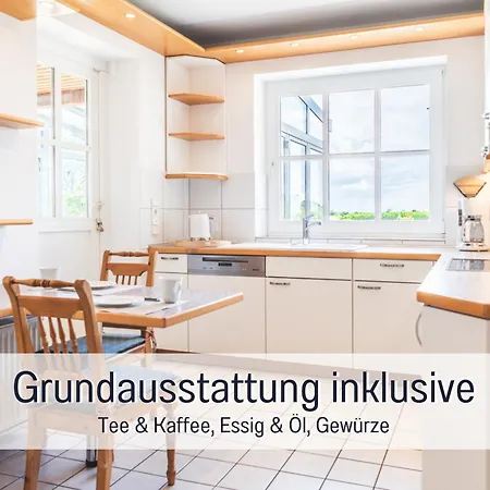 Apartment Huus Binnensee - Erdgeschoss-wohnung Mit Garten & Seeblick - Wintergarten & Terrasse - Hundefreundlich - Ruhige Lage - Suedstrand 5 Min Mit Rad *