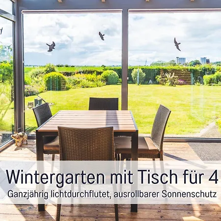 Huus Binnensee - Erdgeschoss-wohnung Mit Garten & Seeblick - Wintergarten & Terrasse - Hundefreundlich - Ruhige Lage - Suedstrand 5 Min Mit Rad Fehmarn