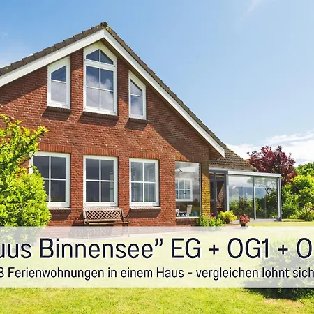 Huus Binnensee - Erdgeschoss-wohnung Mit Garten & Seeblick - Wintergarten & Terrasse - Hundefreundlich - Ruhige Lage - Suedstrand 5 Min Mit Rad 公寓