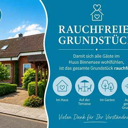Huus Binnensee - Erdgeschoss-wohnung Mit Garten & Seeblick - Wintergarten & Terrasse - Hundefreundlich - Ruhige Lage - Suedstrand 5 Min Mit Rad 费马恩
